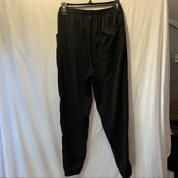 NWT Karlie Black Satin Jogger Pants - Picture 3 of 8